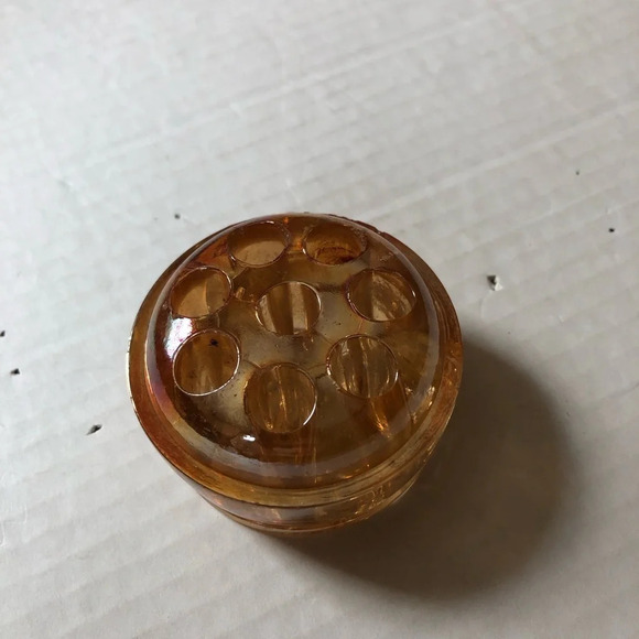 Vintage Carnival Glass Floral  Frog - Picture 2 of 8